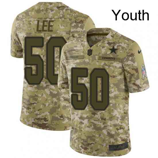 Youth Nike Dallas Cowboys 50 Sean Lee Limited Camo 2018 Salute to Service NFL Jersey